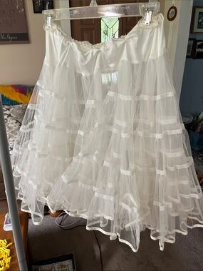White Layered Tulle Petticoat Slip